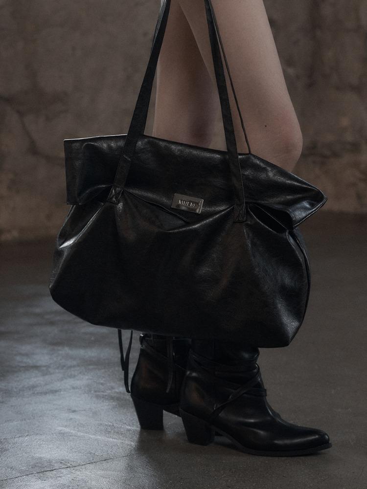 [mnem] Oversized Leather Shopper