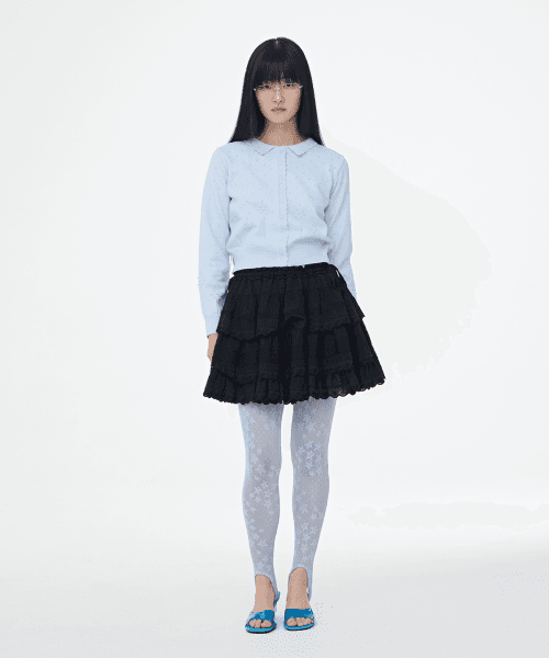 Rose Lace Midi Skirt (black)