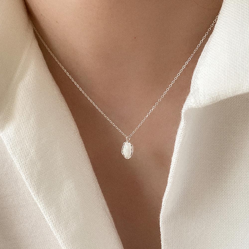 실버925 오팔 스톤 두들 펜던트 은목걸이