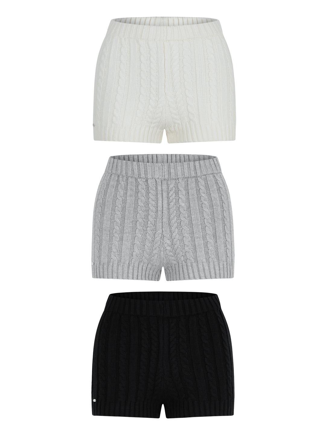 Cable Micro Knit Shorts