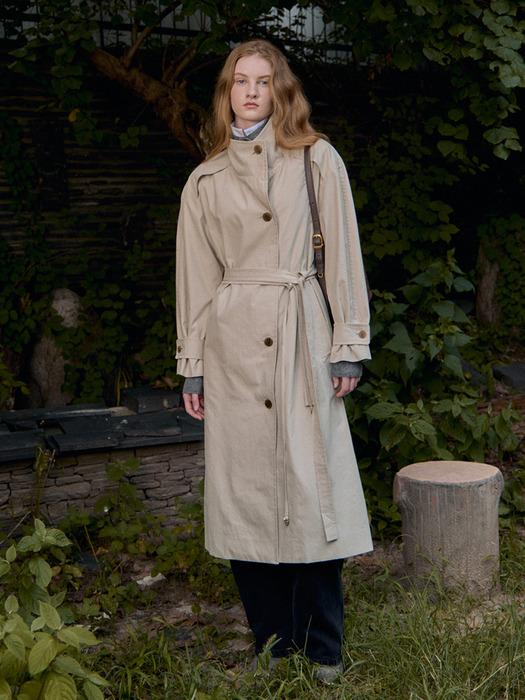 French High Neck Manteau LightBeige