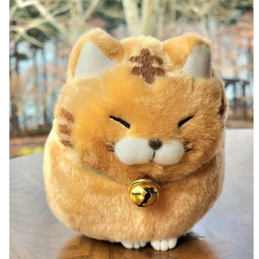 AMUSE 복을 부르는 고양이인형 히게만쥬 치즈냥 13cm