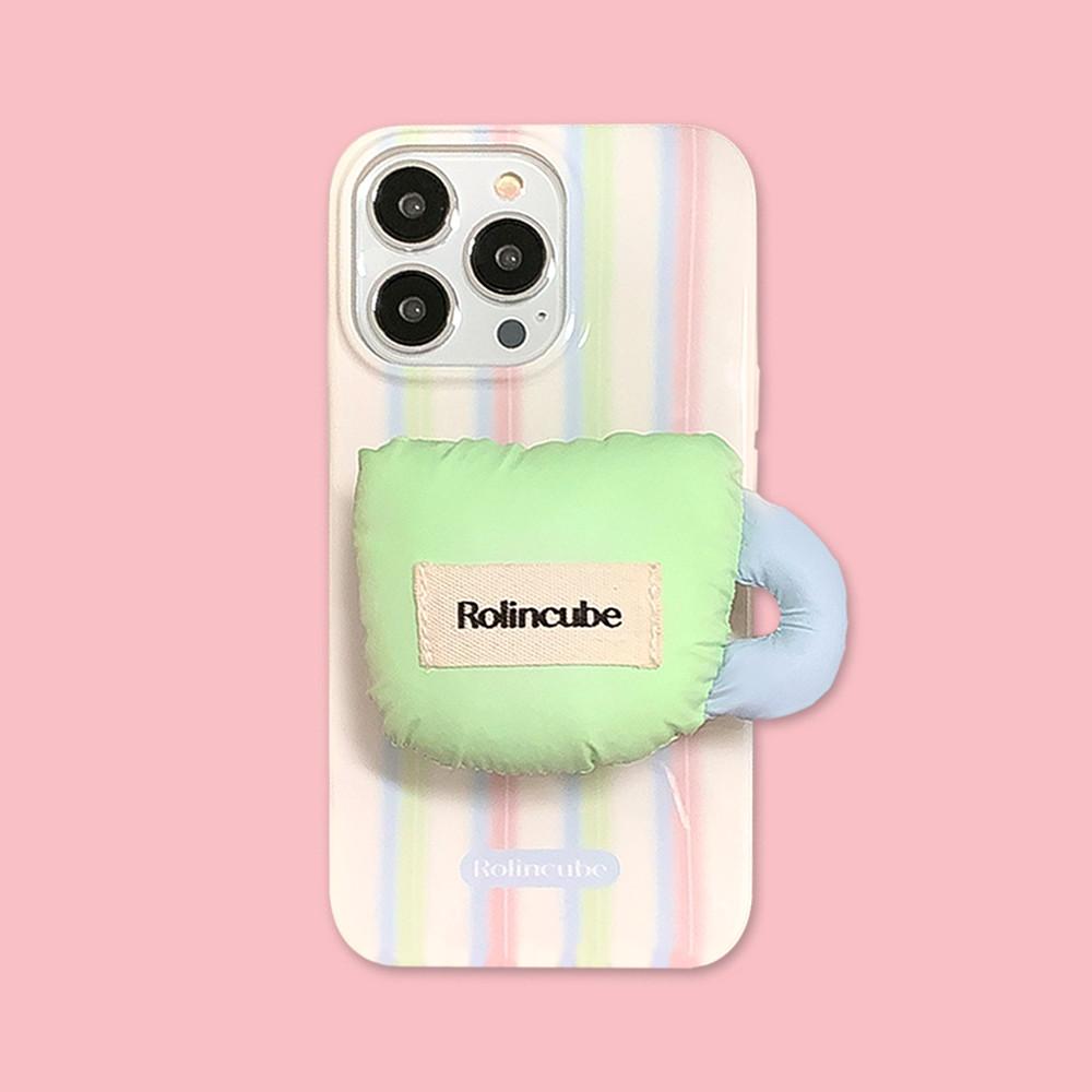 파스텔 스트라이프 아이폰 케이스 2 colors 머그컵 쿠션 그립톡 세트 키치 프로 맥스