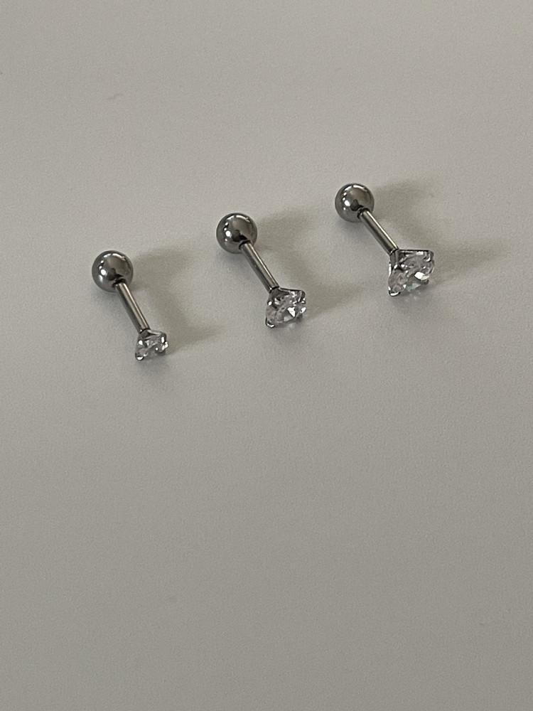 [모노로그] 무알러지 써지컬 큐빅 피어싱(3,4,5mm)