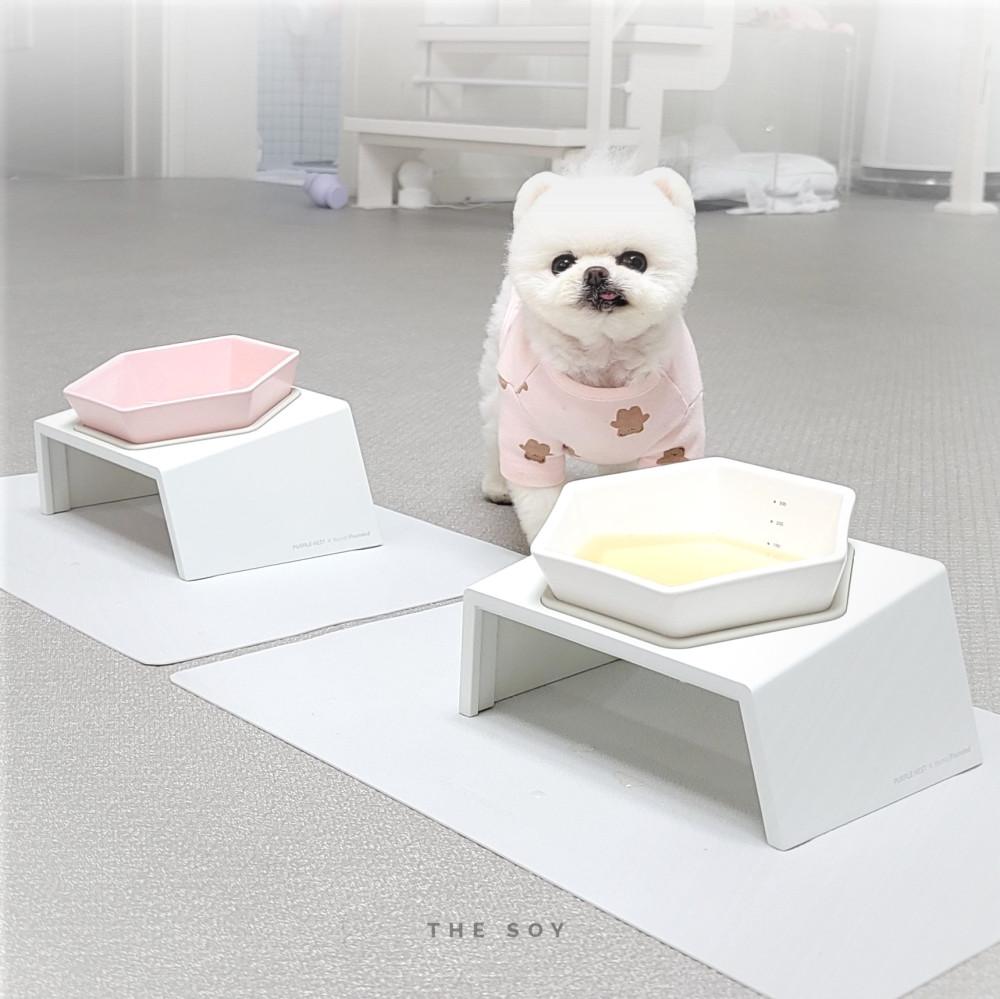 강아지 고양이 식기 밥그릇 물그릇 무독성 무광 도자기 반려동물 식탁 (테이블 별도) 더소이
