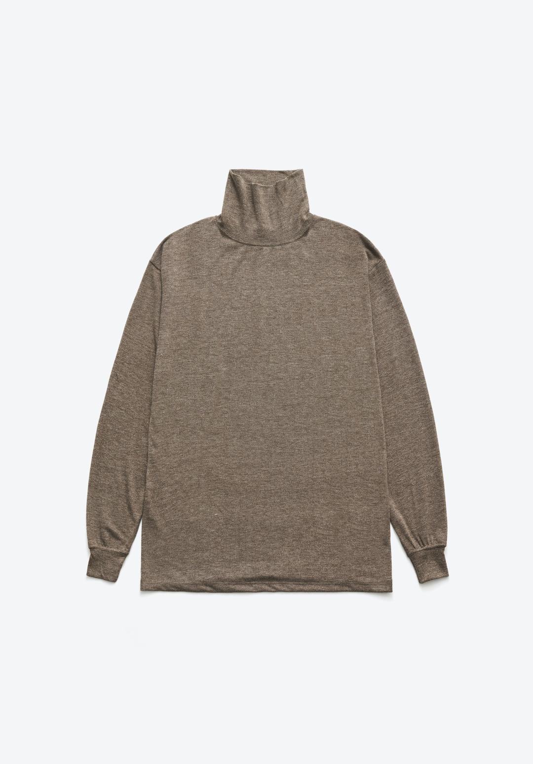 METAL TURTLENECK TOP IN BROWN - BROWN / FREE