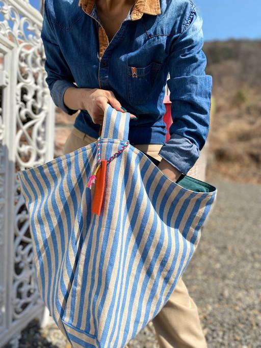 🫟화제의 아이템🍿설탕봉지에코백(양면스트라이프)