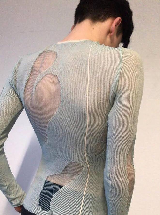 Aqua Drop Stitch Knit - S