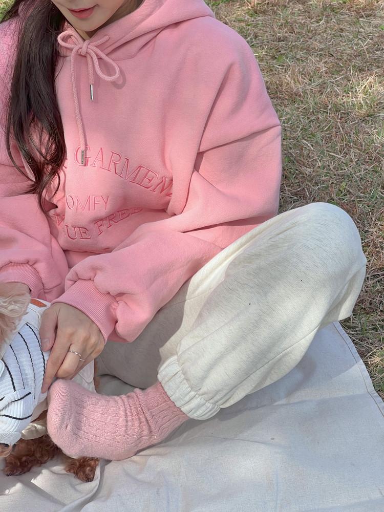 (핑크추가) 당일발송 고퀄 양기모 후드 박시 루즈핏 자수 레터링 오버핏 맨투맨 기모 후드티