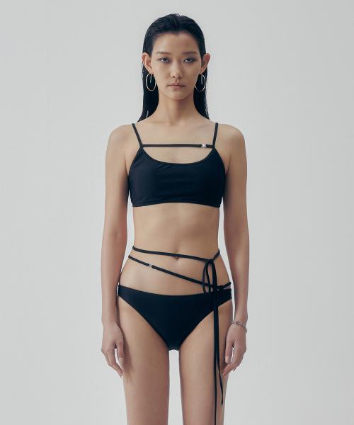 Scoop Neck Bikini Sets [ Black ]