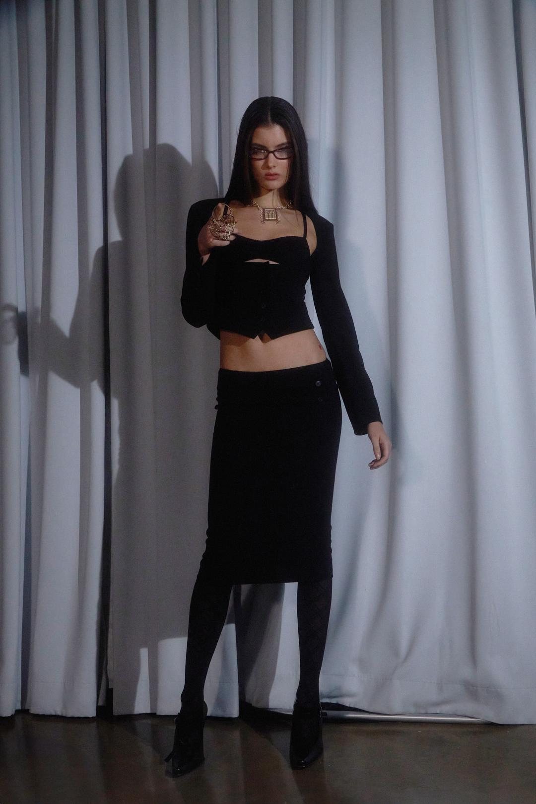 Bodices Two Piece Wool Blazer Black