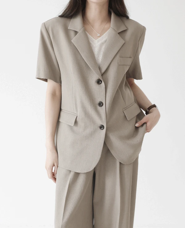 무드 테일러드 반팔자켓 (2color)