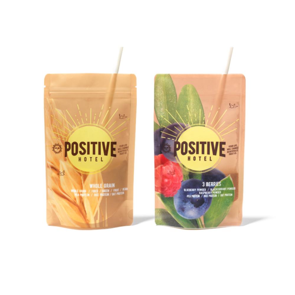 [2주분] 파지티브호텔 지중해 데일리 프로틴 세트(홀그레인+쓰리베리즈)ㅣ식물성단백질 쉐이크 아침 식사대용 파우더 팩 귀리 블렌드 [원산지:국산]