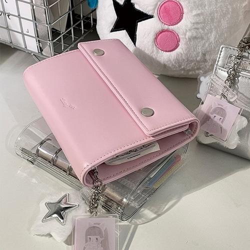 파스텔 핑크 5공 다이어리 커버 포켓 앨범