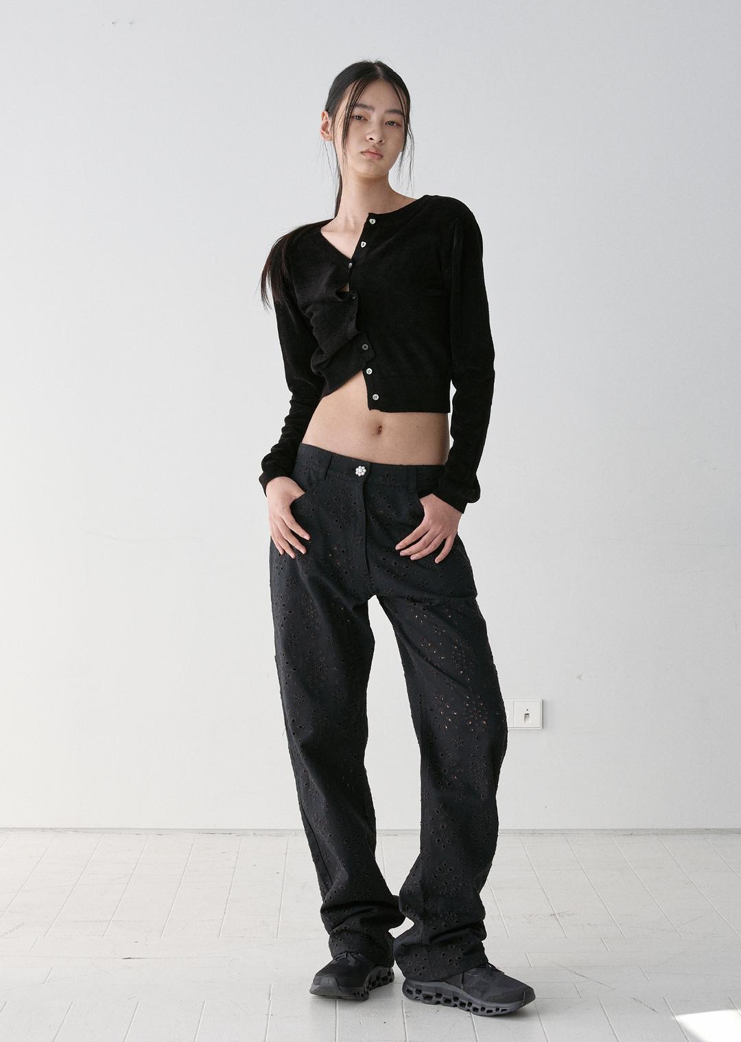 EYELET LACE CARPENTER PANTS