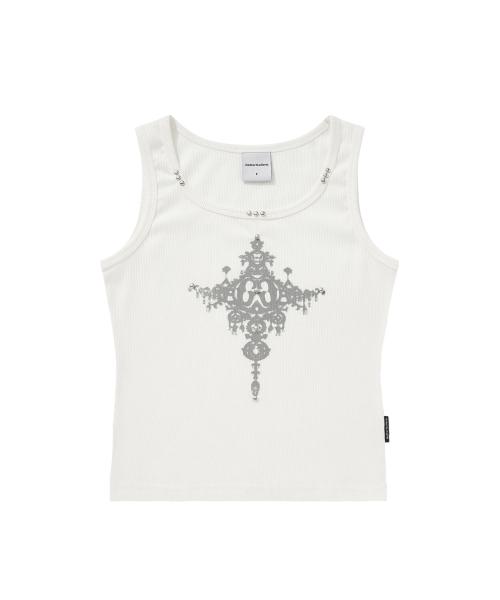 GOTH STUD SLEEVELESS_WH