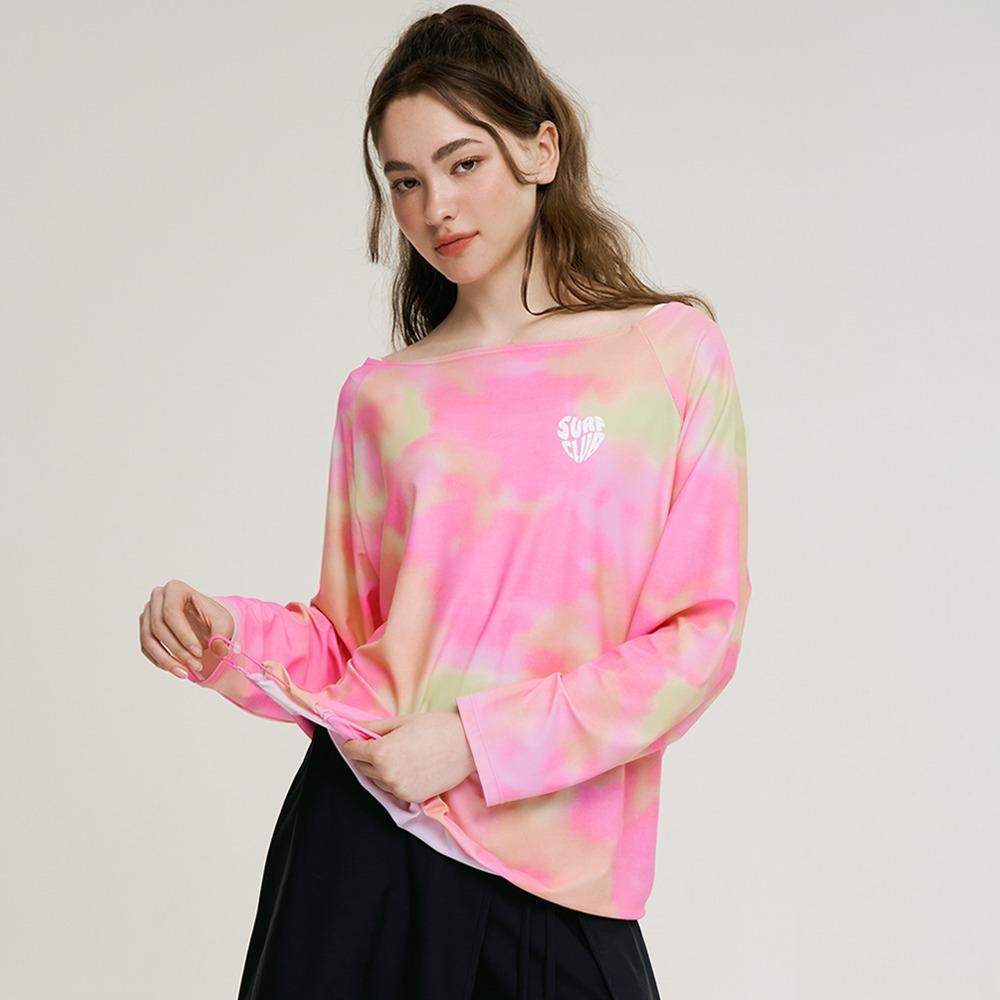 코튼캔디 스트링 오버핏 여성 롱 슬리브 핑크