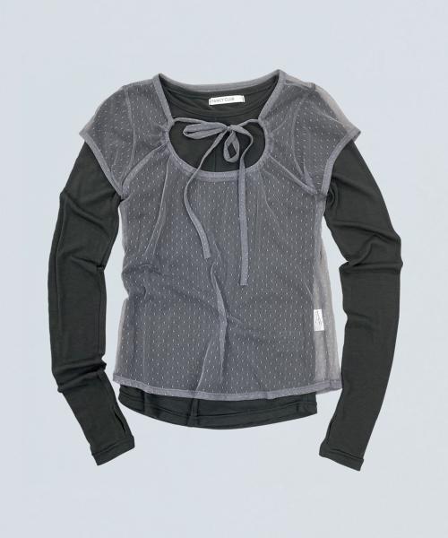 3-WAY 도트 레이어드 롱슬리브 (GRAY)_F24ZB071