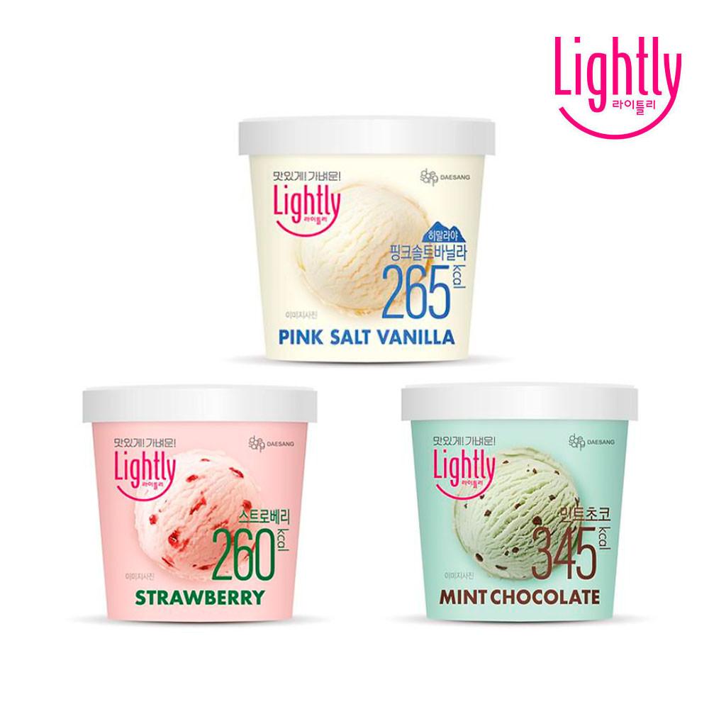 [라이틀리] 아이스크림 474ml 3종 2+1개 골라담기 (핑크솔트바닐라/스트로베리/민트초코) [원산지:상세설명에 표시]
