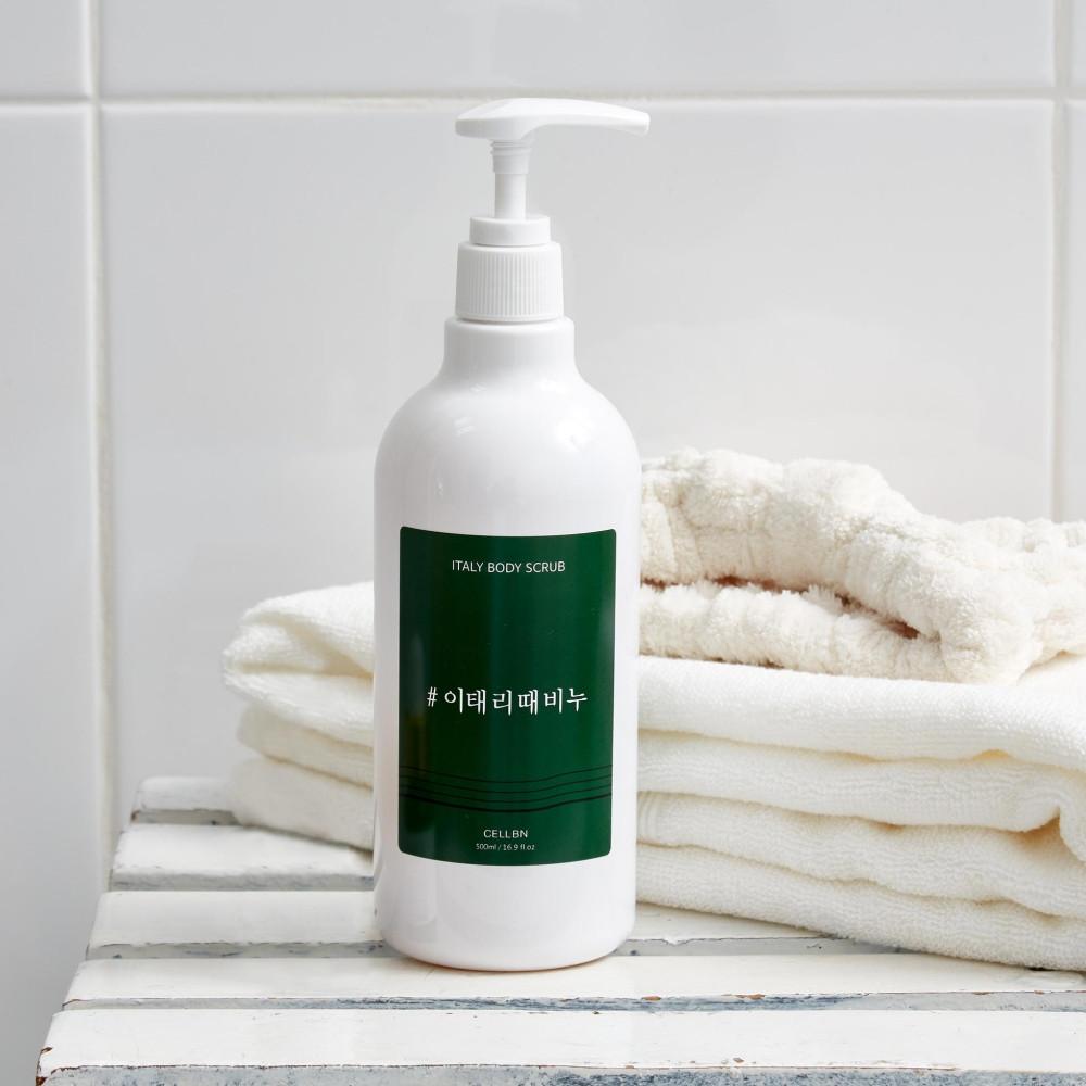 셀비엔 이태리때비누 필링젤 500ml 저자극 약산성 각질제거 바디 스크럽 필링