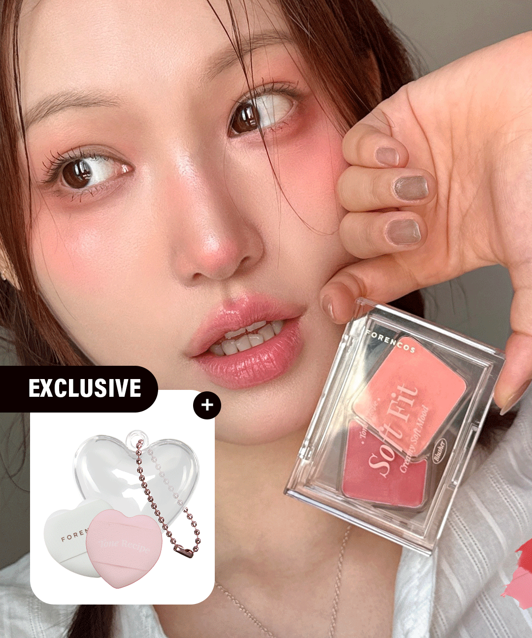 포렌코즈 [GIFT🎁] 소프트  피팅 크림 블러셔(+하트 핑거 퍼프 증정)