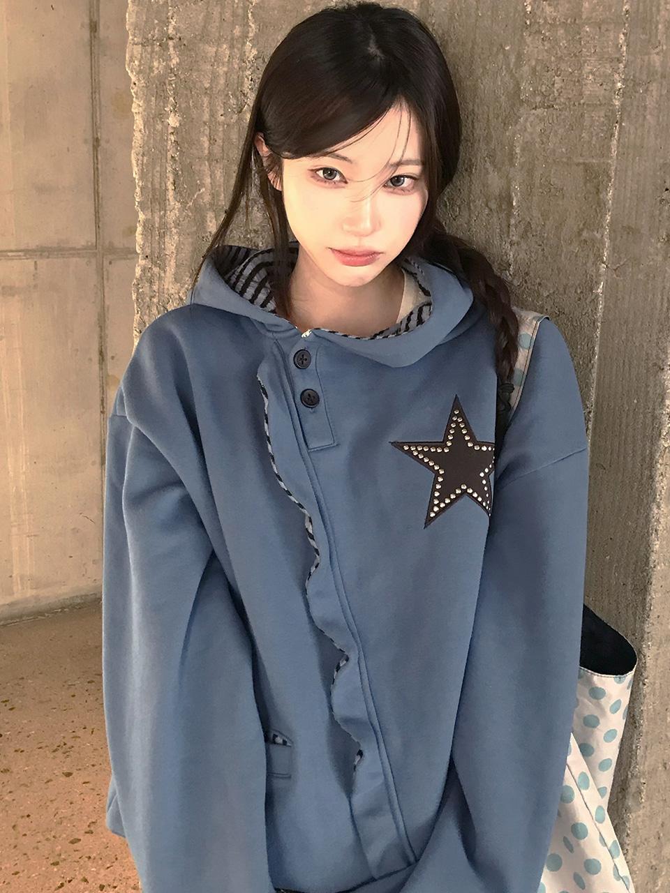 [12/03 예약배송] EV STAR HOOD TEE(BLUE)