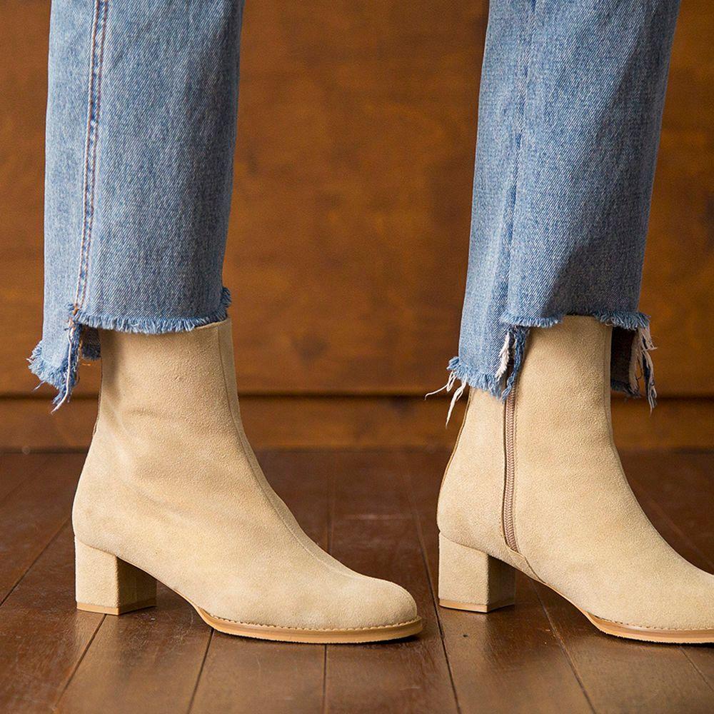 BIB18413 FUR CURLY ANKLE IVORY