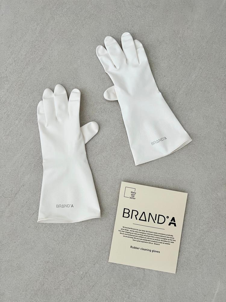 BrandA 오브제 고무장갑 2켤레 니트릴 화이트 설거지장갑 주방