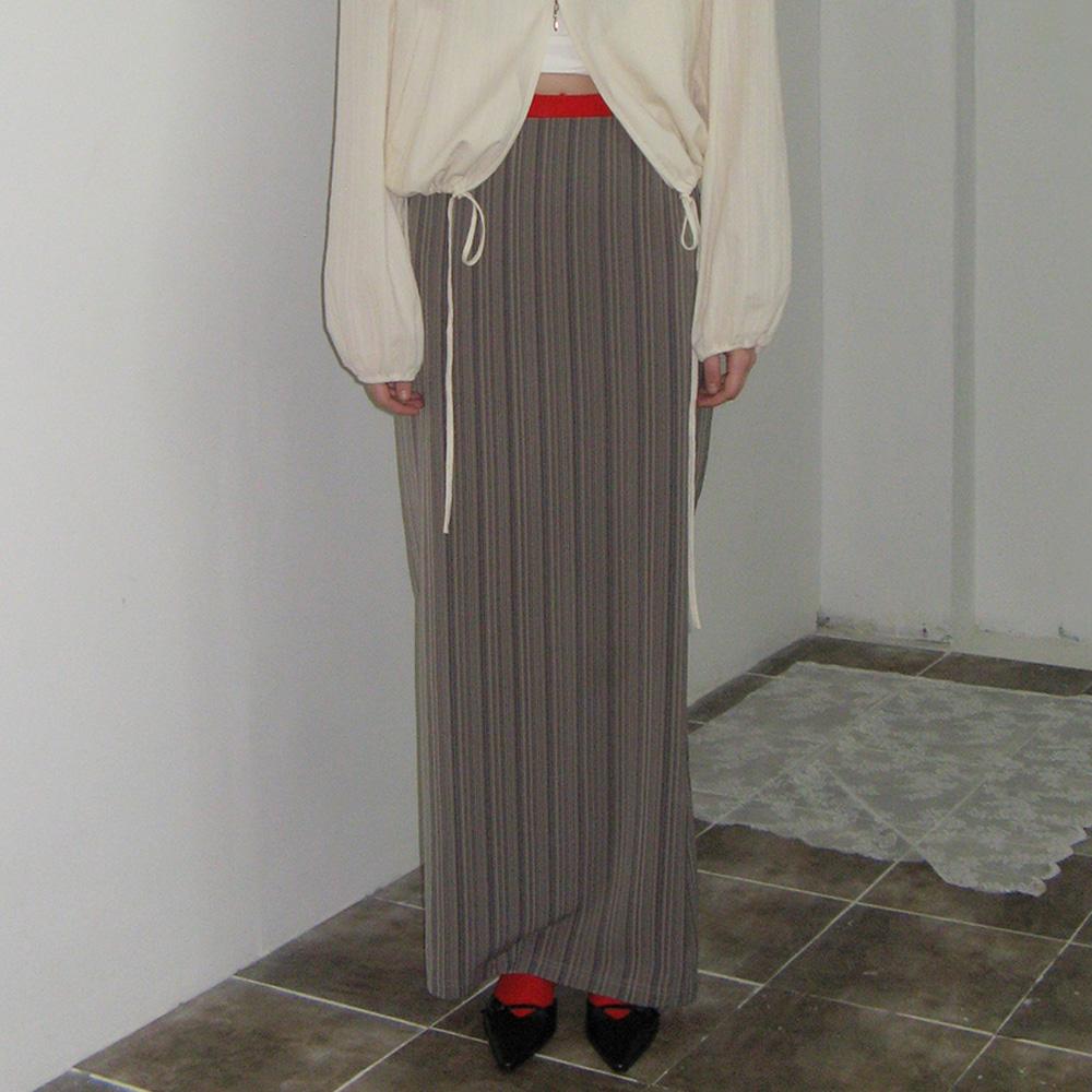 [5차] Maxi Skirt Stripe Beige