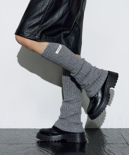 리브드 레그 워머 [그레이]