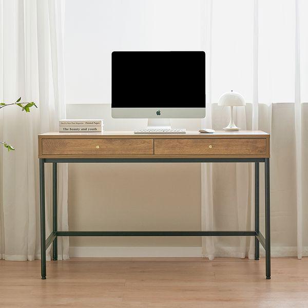 로에 컴퓨터 서랍 수납 철제 책상 1200 우드