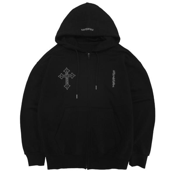 Koi Cross Zip Hoodie (black)