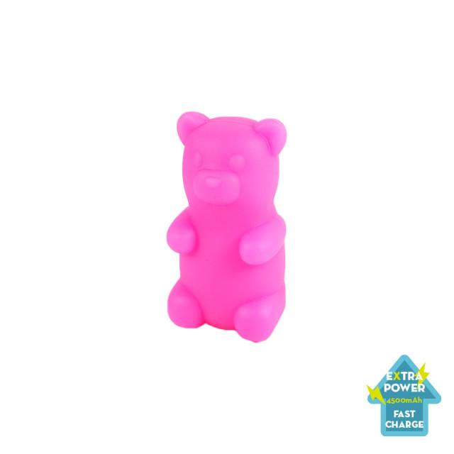 모지파워 MOJIPOWER 휴대용 보조배터리 파워뱅크 4500mAh 구미베어 핑크