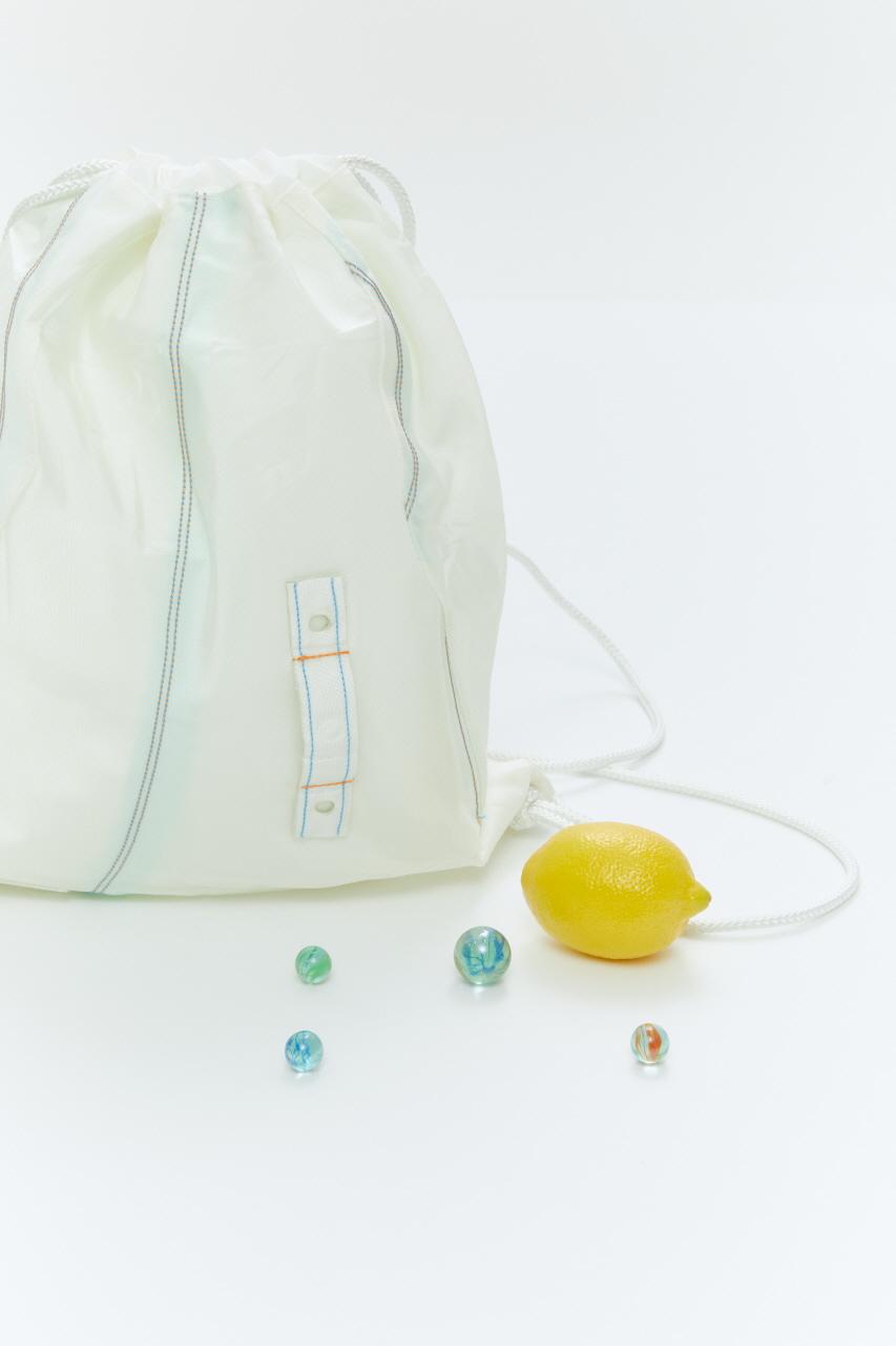 String Gym Sack_ Stripe White