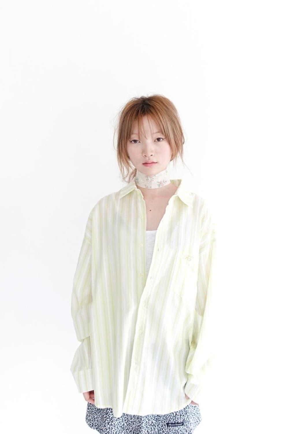 Soft stripe casual shirt (yellow) | 후루츠패밀리