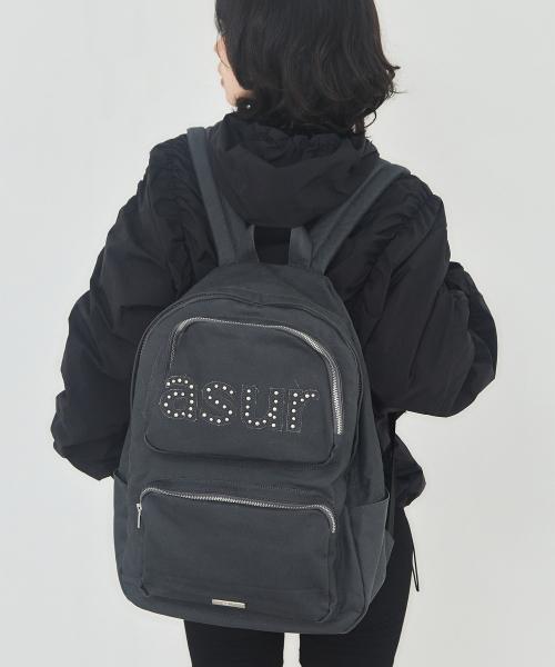 AU 베이직 코튼 백팩 차콜