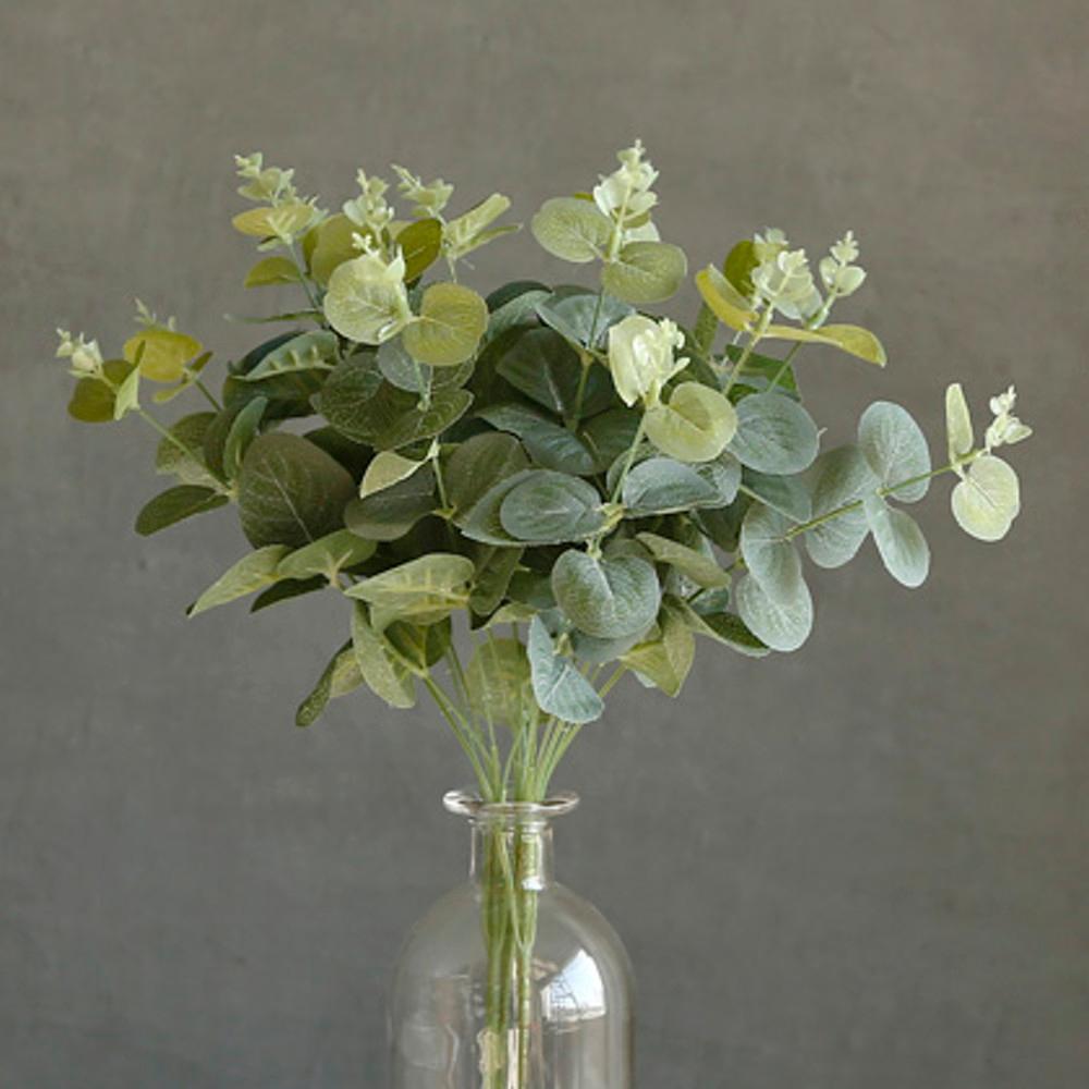 유칼립투스 부쉬 실크 식물 화병 조화 나무 가지 꽃다발 장식 소품 리스 인테리어 실크 장식 조화 2사이즈 짧은가지 연그린