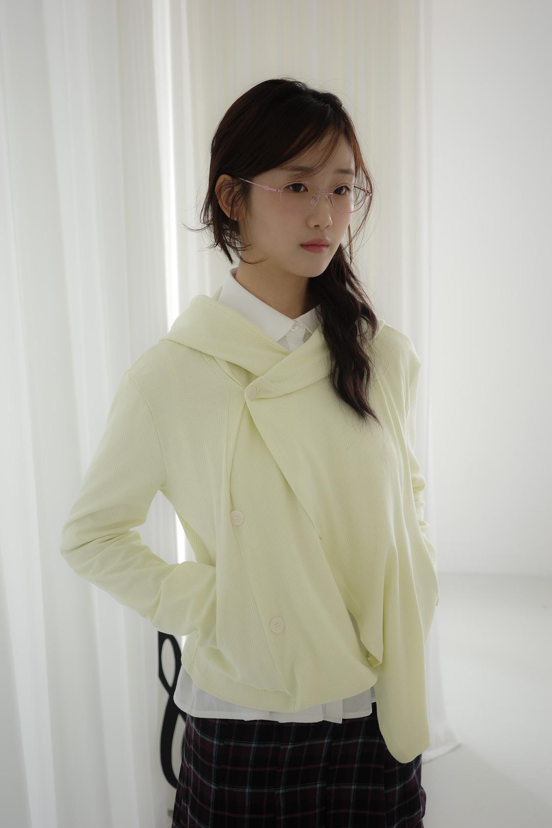 Hoodie cardigan, lemon