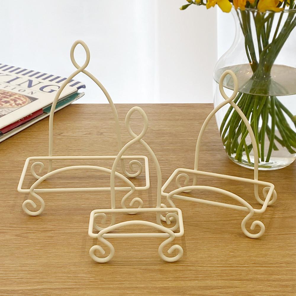 크림 화이트 접시 스탠드 이젤 3size 받침대 책 액자 거치대