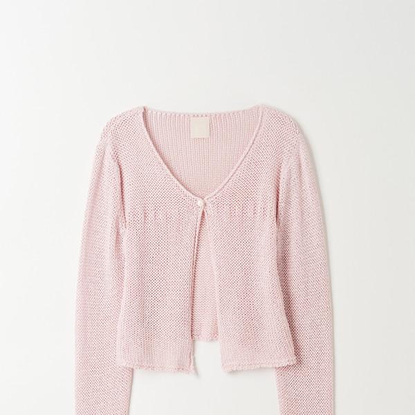 Luniel Net Knit Cardigan (Pink)