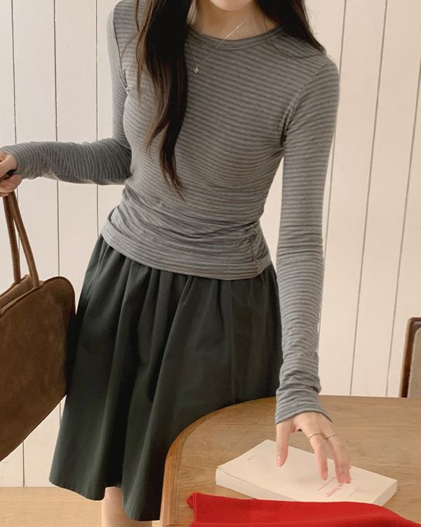 그레이스뮤즈 파인드 스트라이프 긴팔 티셔츠