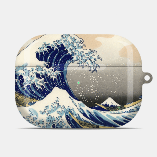 [명화 에어팟 케이스 1·2·프로][카츠시카 호쿠사이] 가나가와 해변의 높은 파도 아래