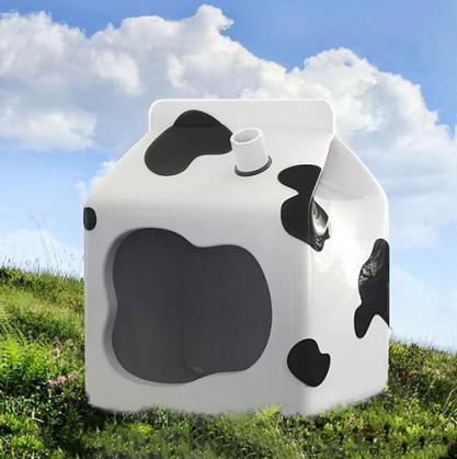 얼룩 우유팩 도자기 은신처