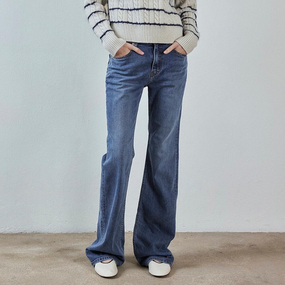 오카야마 슬림 플레어 데님 팬츠 OKAYAMA Slim Flare Denim Pants - Indigo