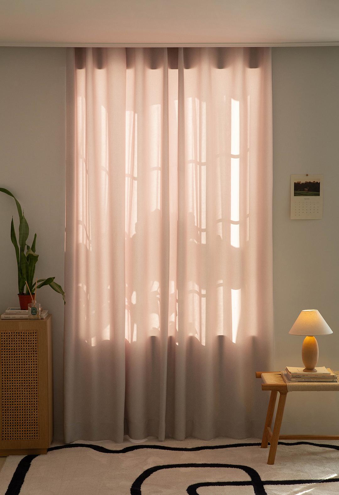 사르르 암막 커튼 |블러쉬 베이지| 내추럴 암막, 사계절용