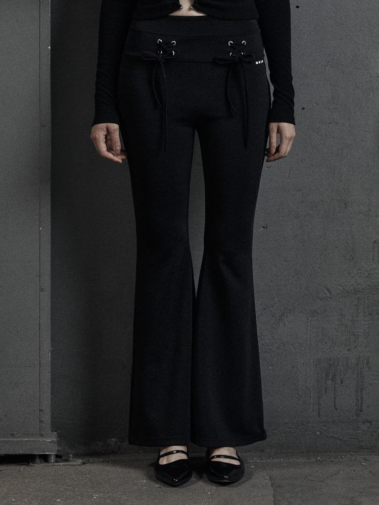 [mnem] eyelet leggings bootcut pants