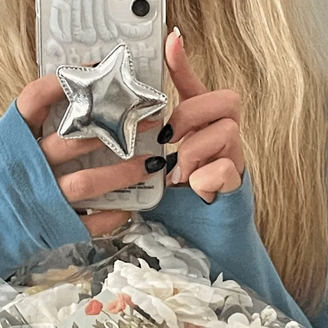 [당일출고] y2k 별 실버 메탈 쿠션 그립톡