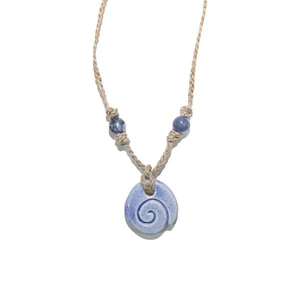 SPIRAL LOGO CERAMIC NECKLACE ( BLUE )