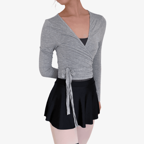 오브 랩가디건 멜란지그레이 Aube Wrap Cardigan Grey