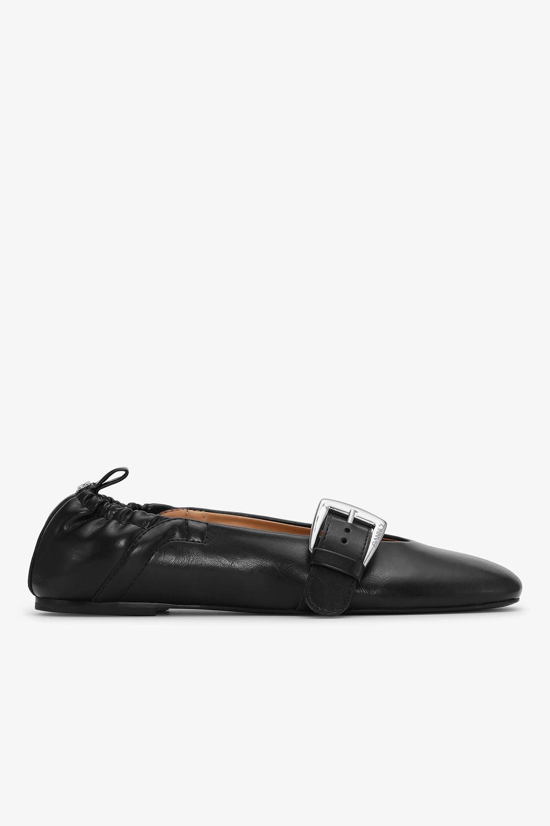 Buckle Strap Ballerinas in Black